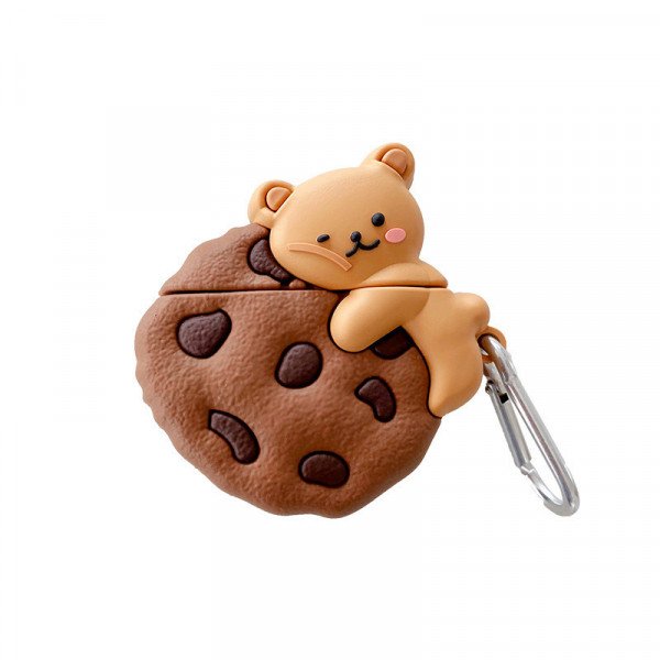 Wholesale Cute Design Cartoon Silicone Cover Skin for Airpod (1 / 2) Charging Case (Chocolate Chip Cookie Bear)